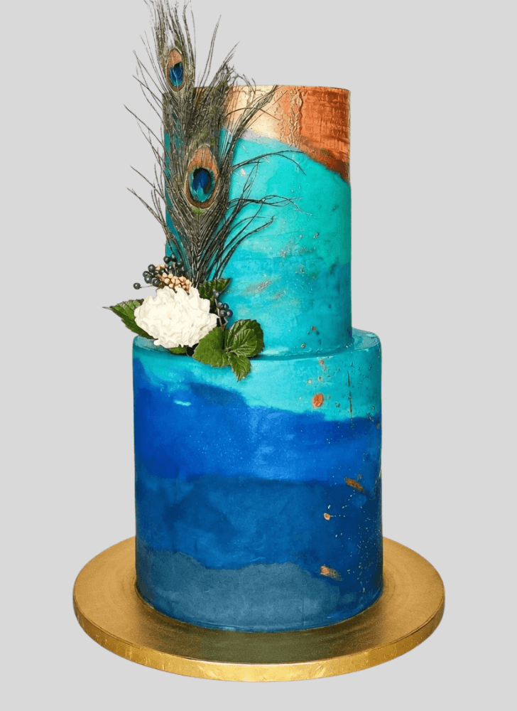 Refined Peacock Cake
