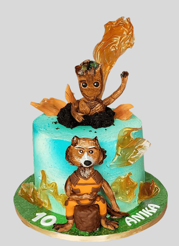 Adorable Rocket Raccoon Cake