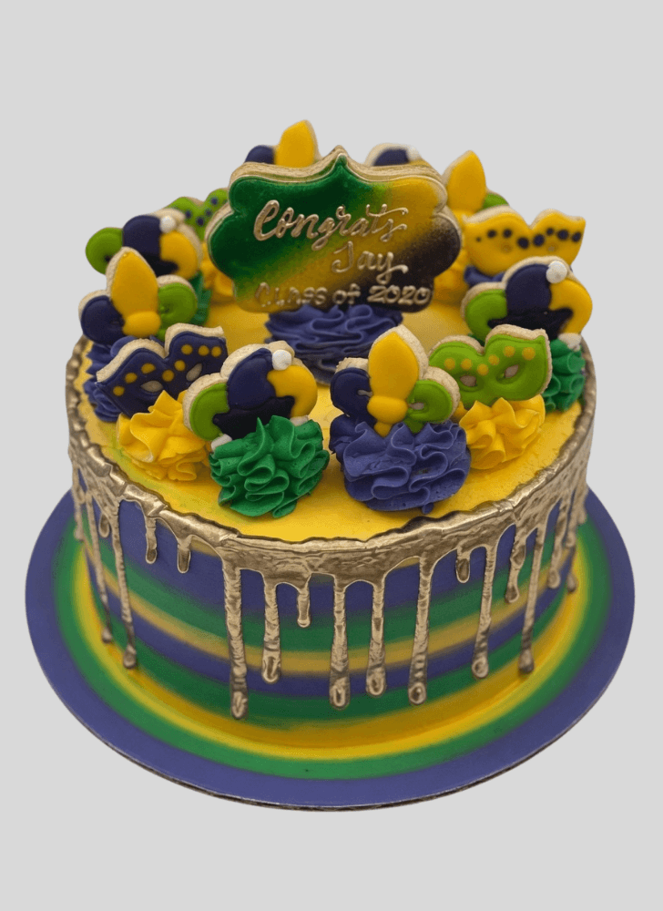 Beauteous Mardi Gras Cake