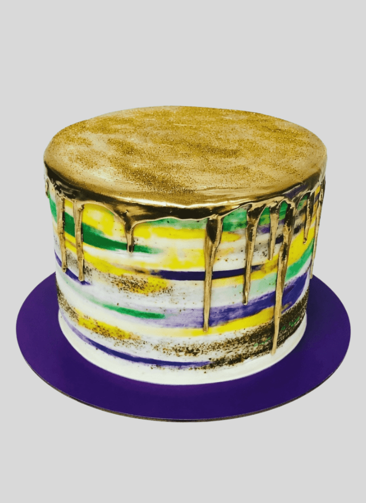Dazzling Mardi Gras Cake