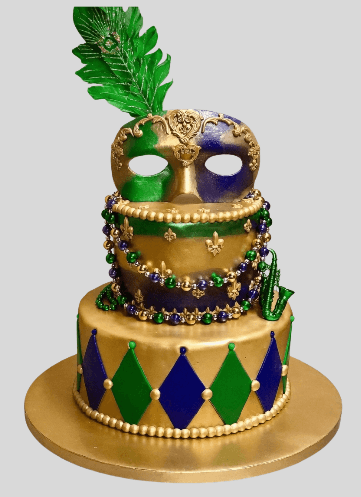 Enticing Mardi Gras Cake