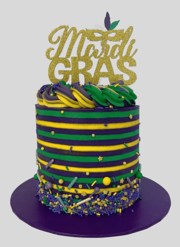 Gorgeous Mardi Gras Cake