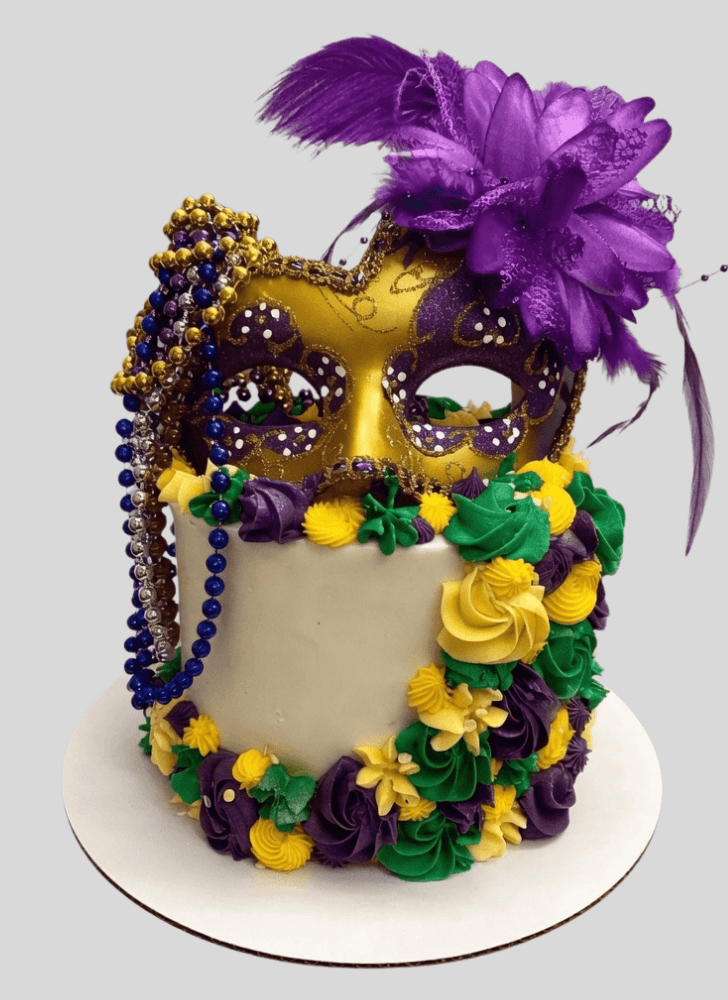 Graceful Mardi Gras Cake
