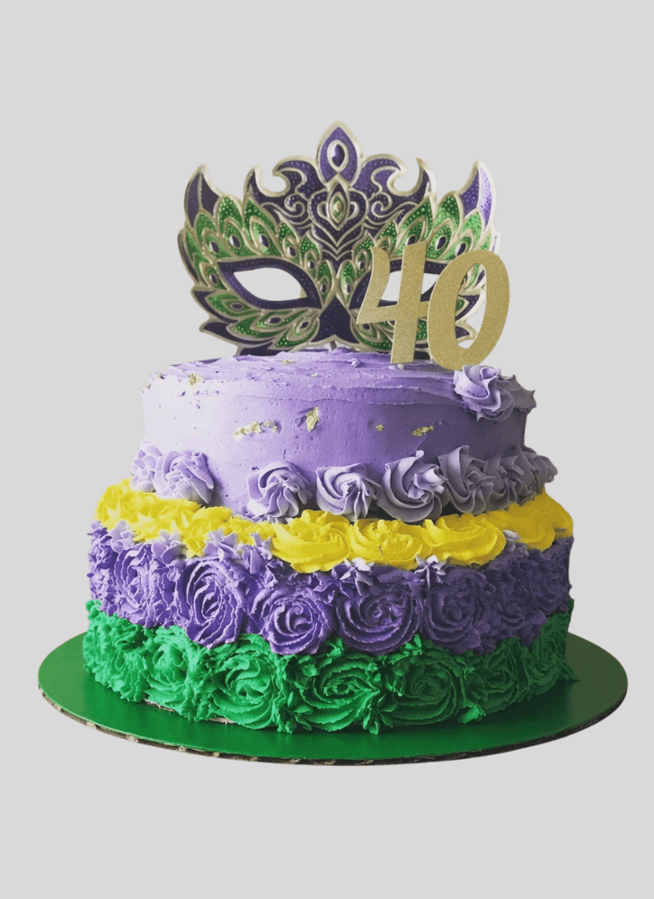 Lovely Mardi Gras Cake Design