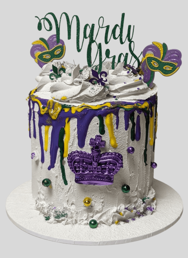 Mesmeric Mardi Gras Cake