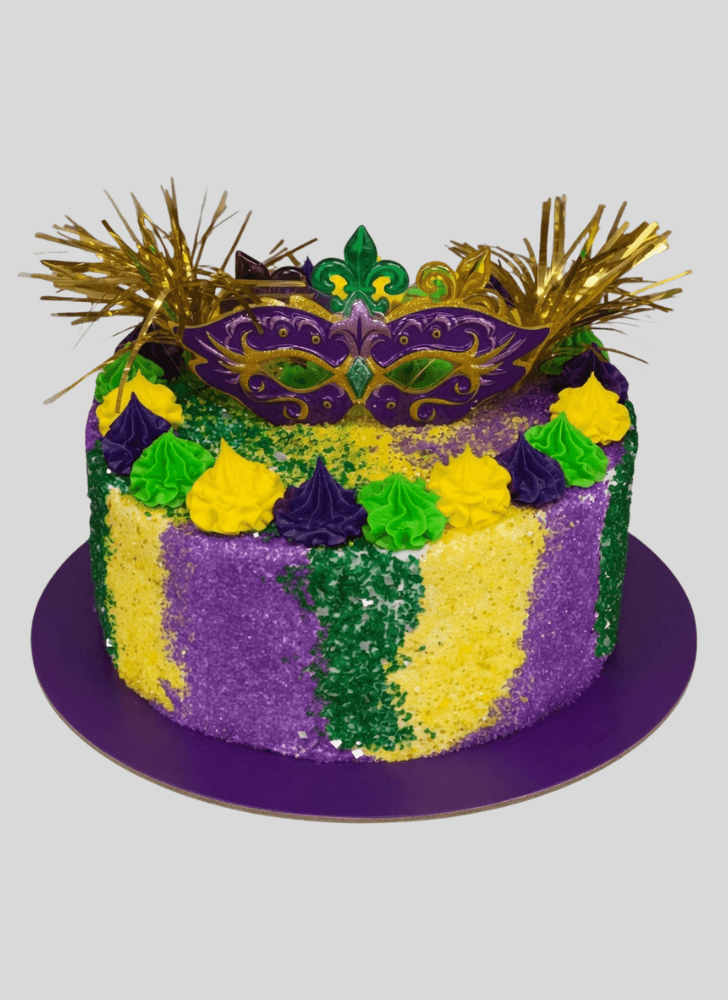 Pretty Mardi Gras Cake
