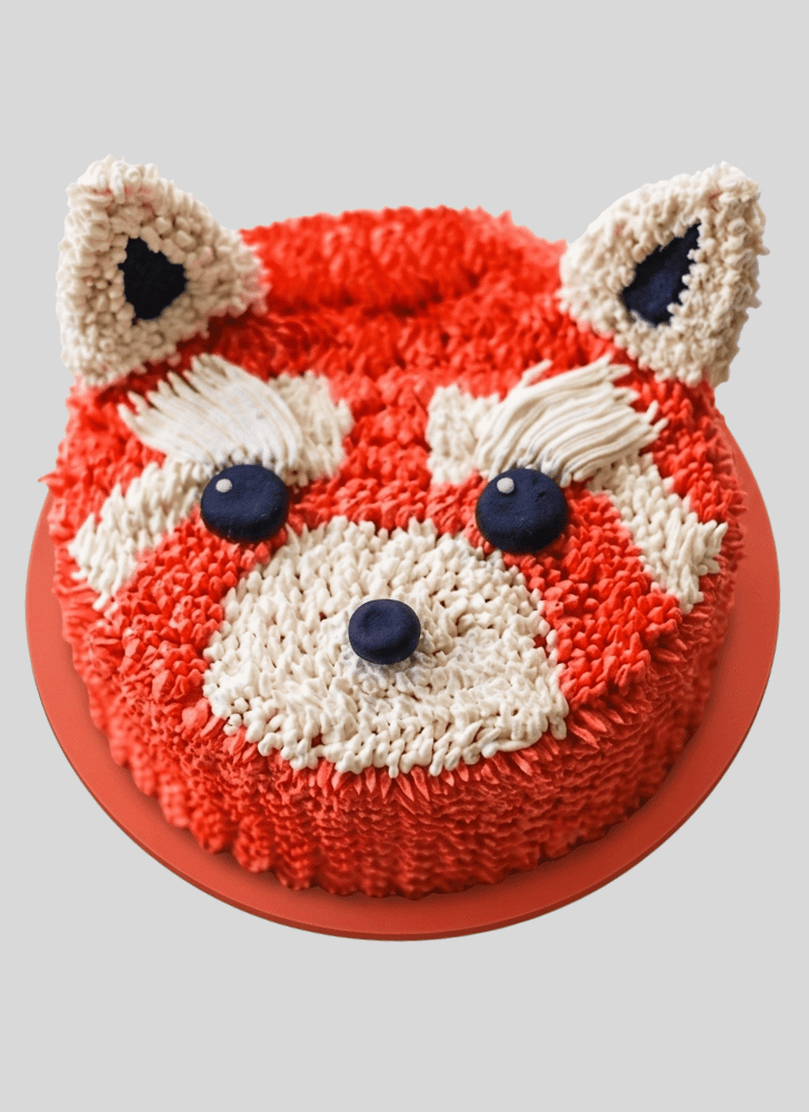 Lovely Red Panda Cake Design