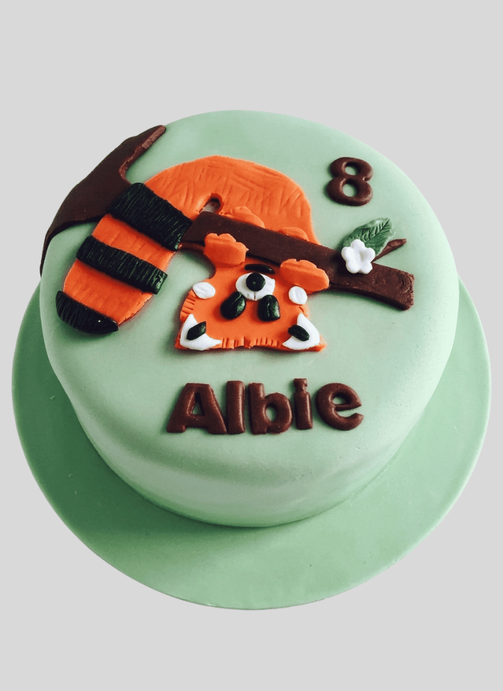 Radiant Red Panda Cake