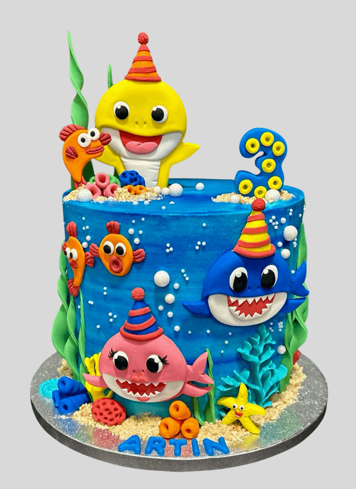 Admirable Baby Shark Cake Design