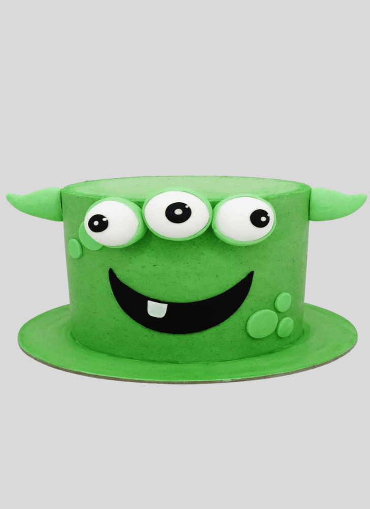 Comely Green Monster Cake