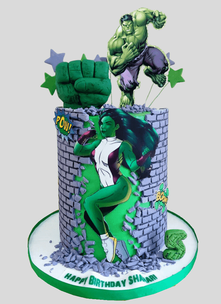 Captivating She-Hulk Cake