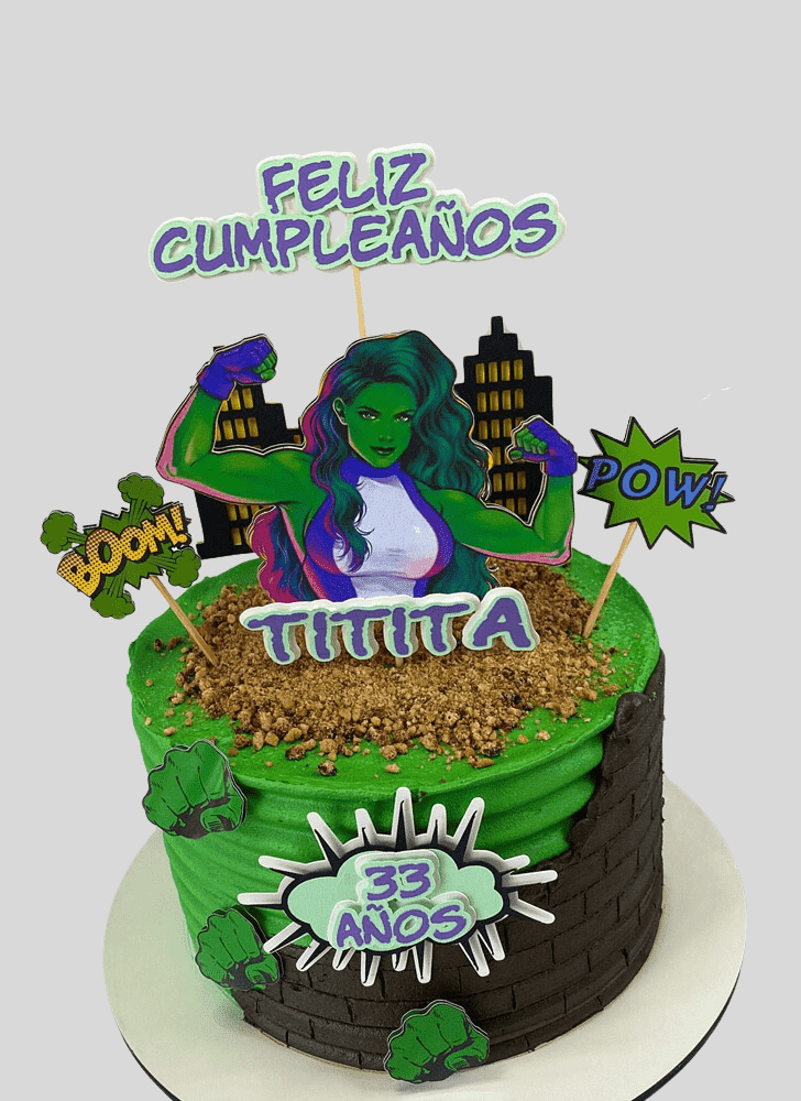 Classy She-Hulk Cake