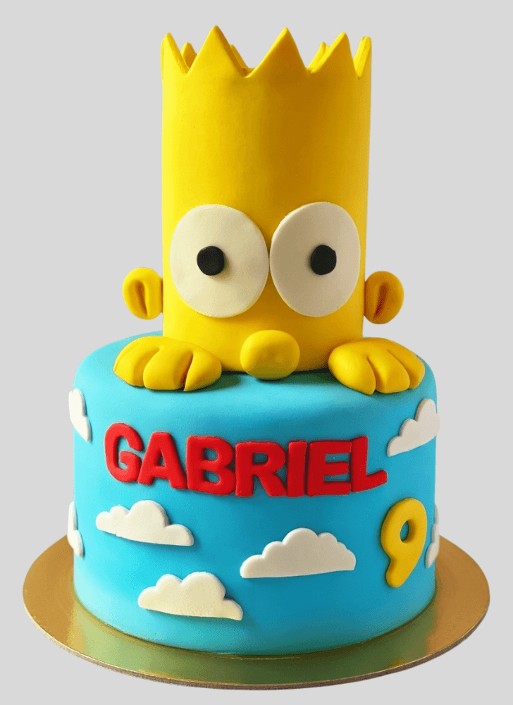 Pleasing Bart Simpson Cake