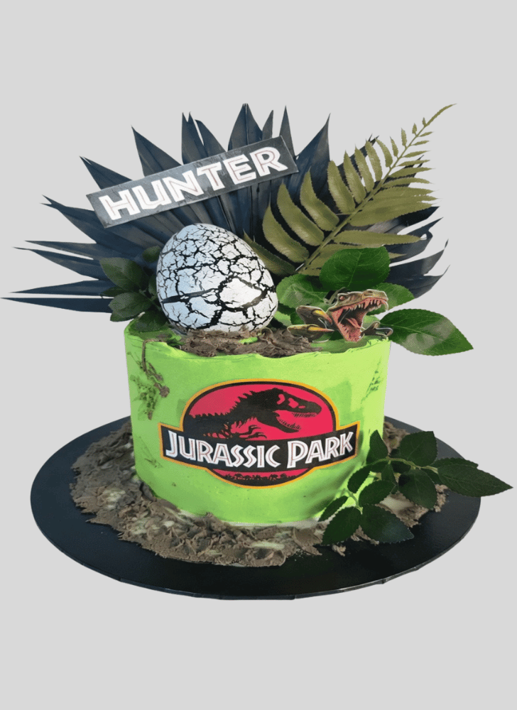 Elegant Jurassic Park Cake
