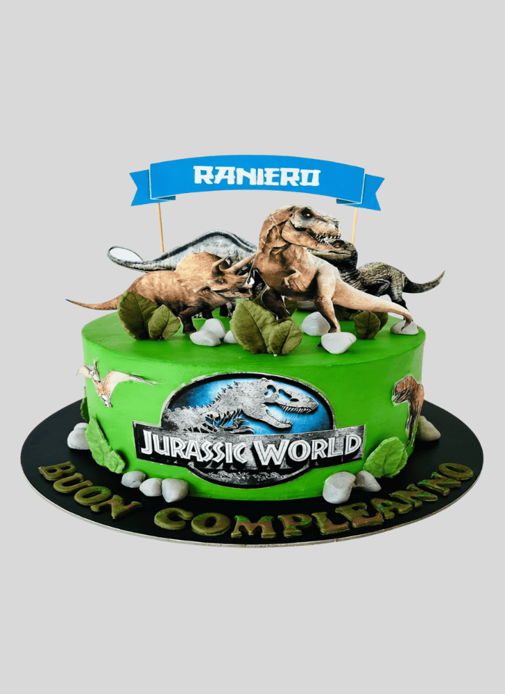 Pleasing Jurassic Park Cake