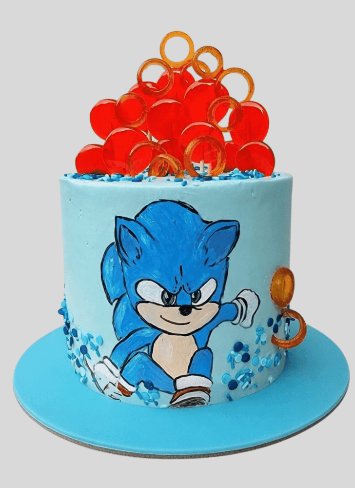 Cute Sonic the Hedgehog Cake