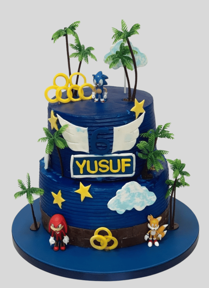 Handsome Sonic the Hedgehog Cake