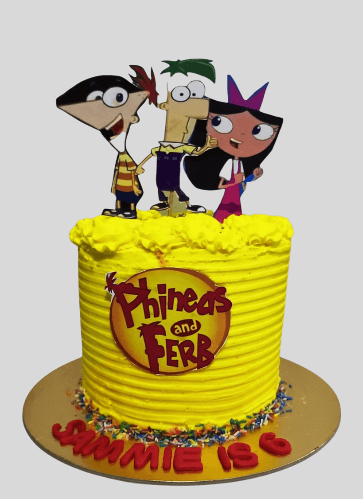 Angelic Phineas and Ferb Cake