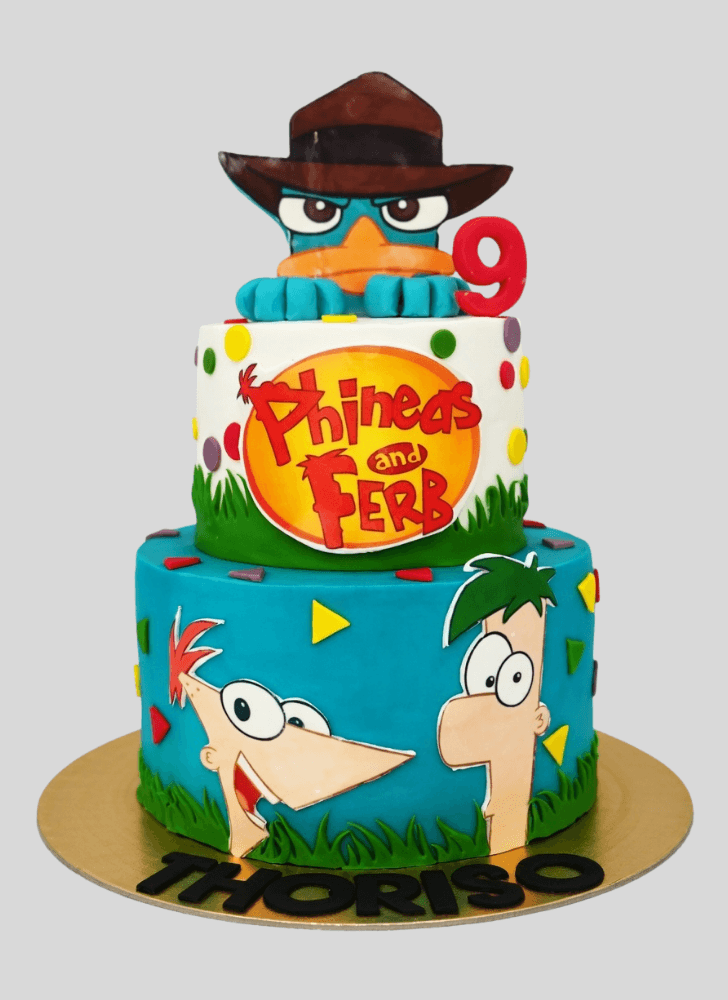 Elegant Phineas and Ferb Cake