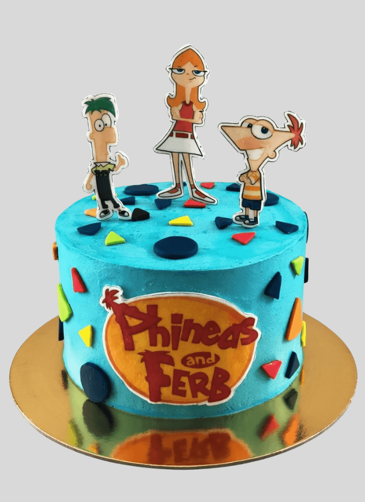 Handsome Phineas and Ferb Cake