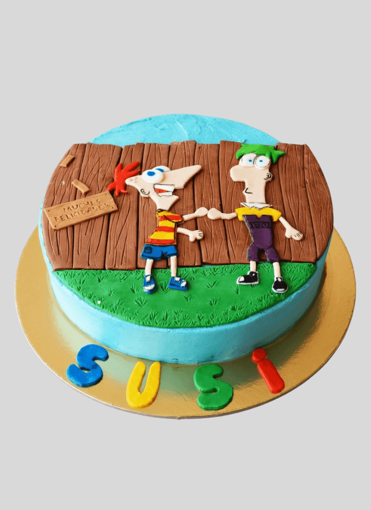 Lovely Phineas and Ferb Cake Design