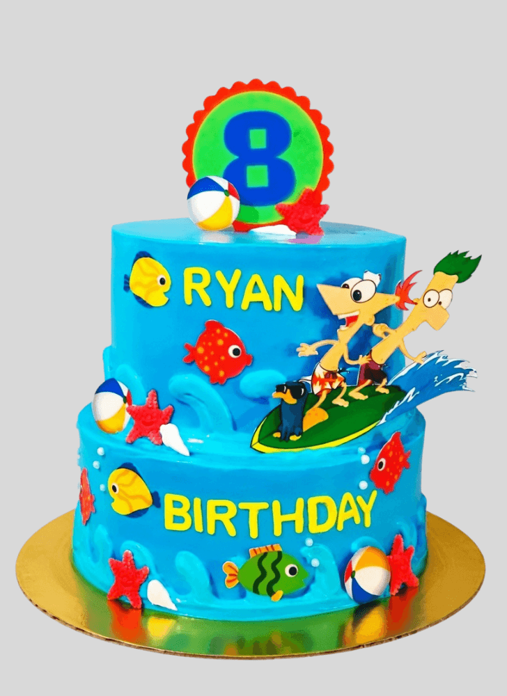 Magnetic Phineas and Ferb Cake