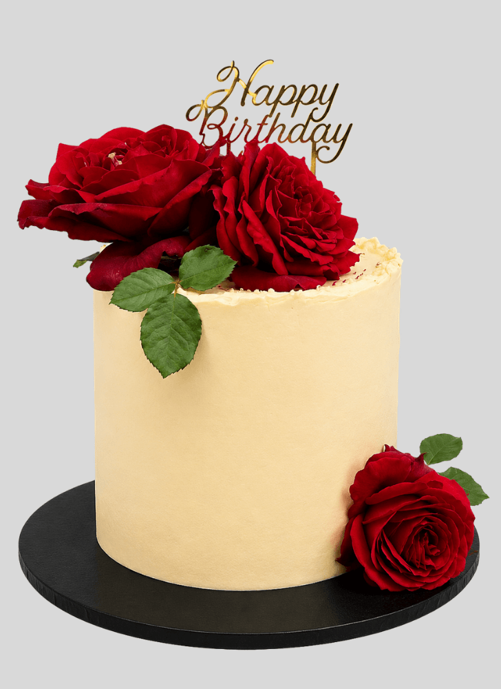 Charming Red Rose Cake