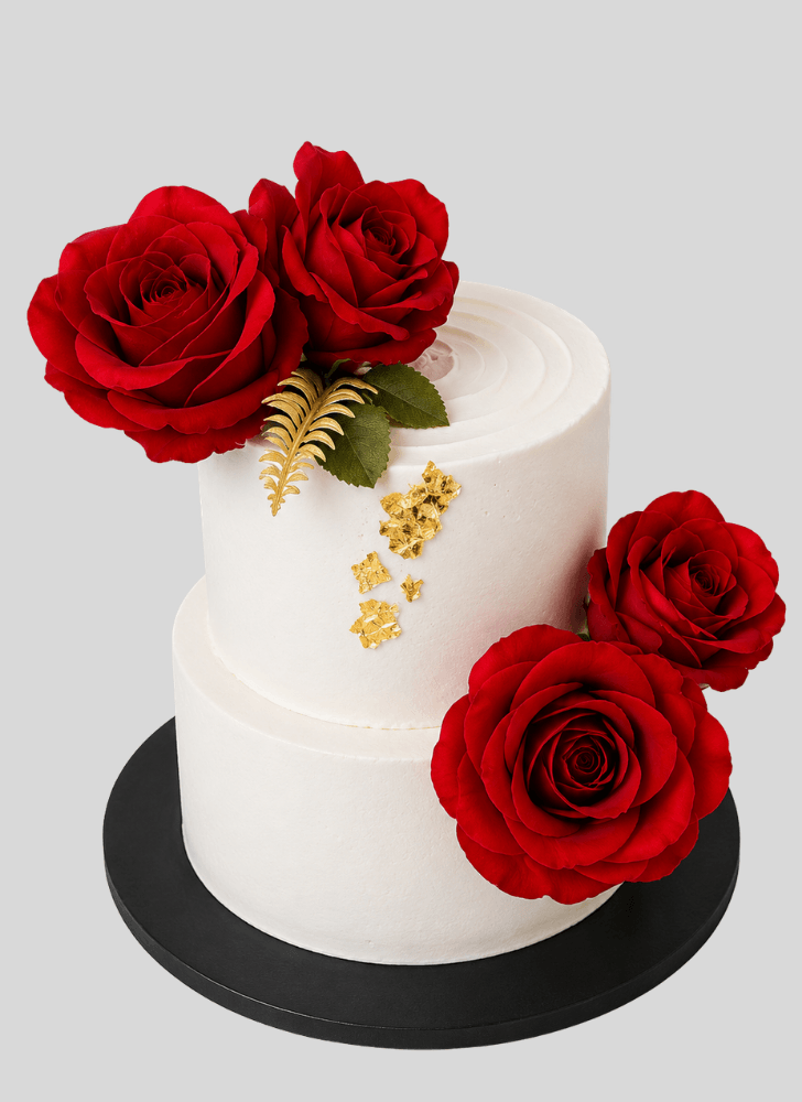 Comely Red Rose Cake