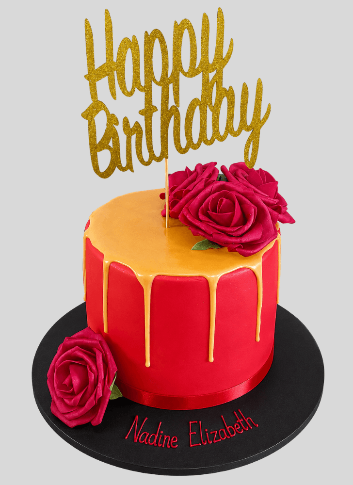 Elegant Red Rose Cake