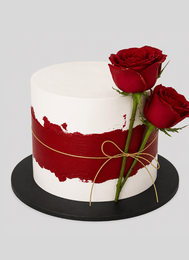 Excellent Red Rose Cake