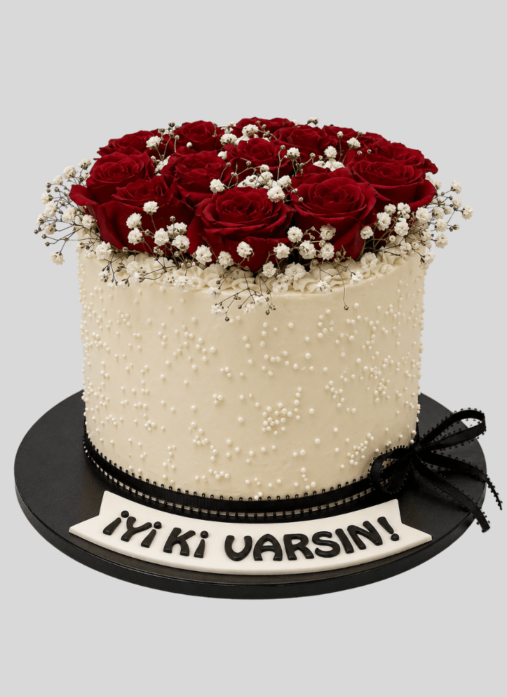 Good Looking Red Rose Cake