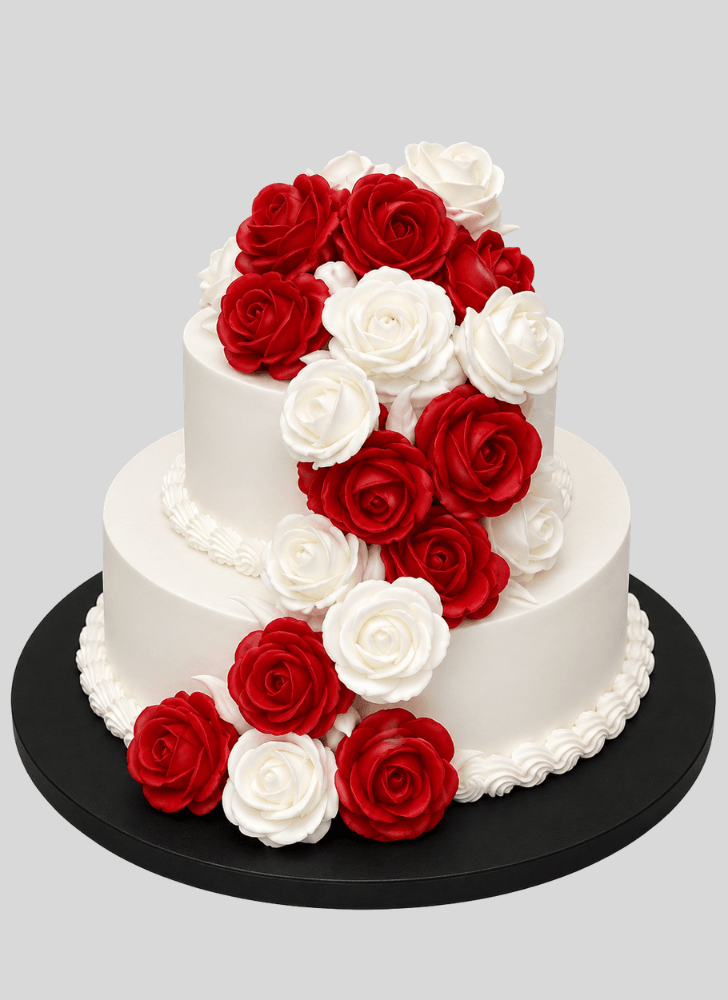 Inviting Red Rose Cake