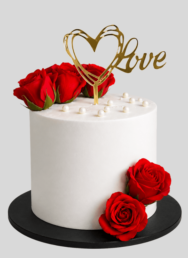 Lovely Red Rose Cake Design