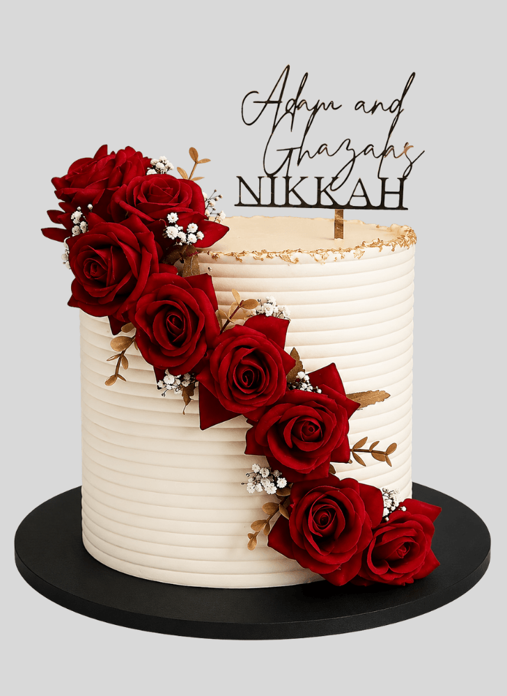 Magnificent Red Rose Cake