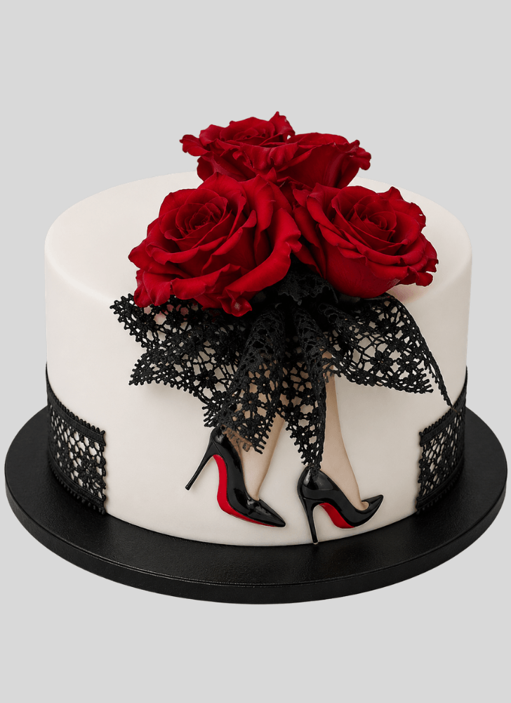 Pretty Red Rose Cake