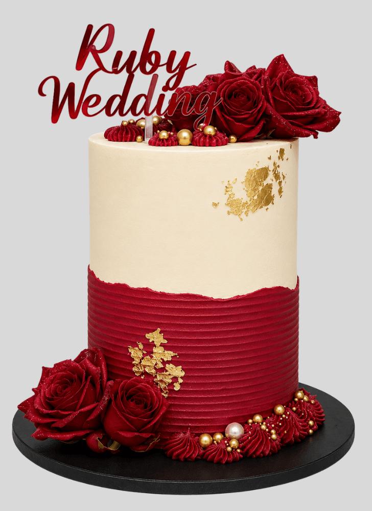 Radiant Red Rose Cake