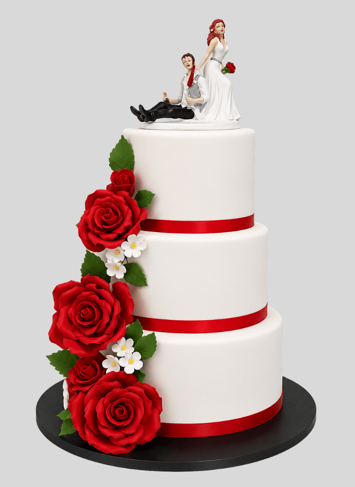 Splendid Red Rose Cake