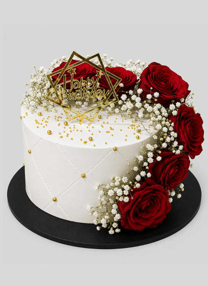 Superb Red Rose Cake