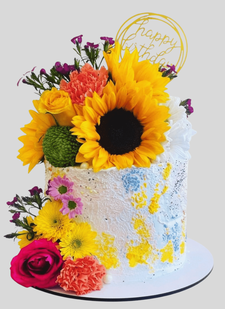 Elegant Sunflower Cake