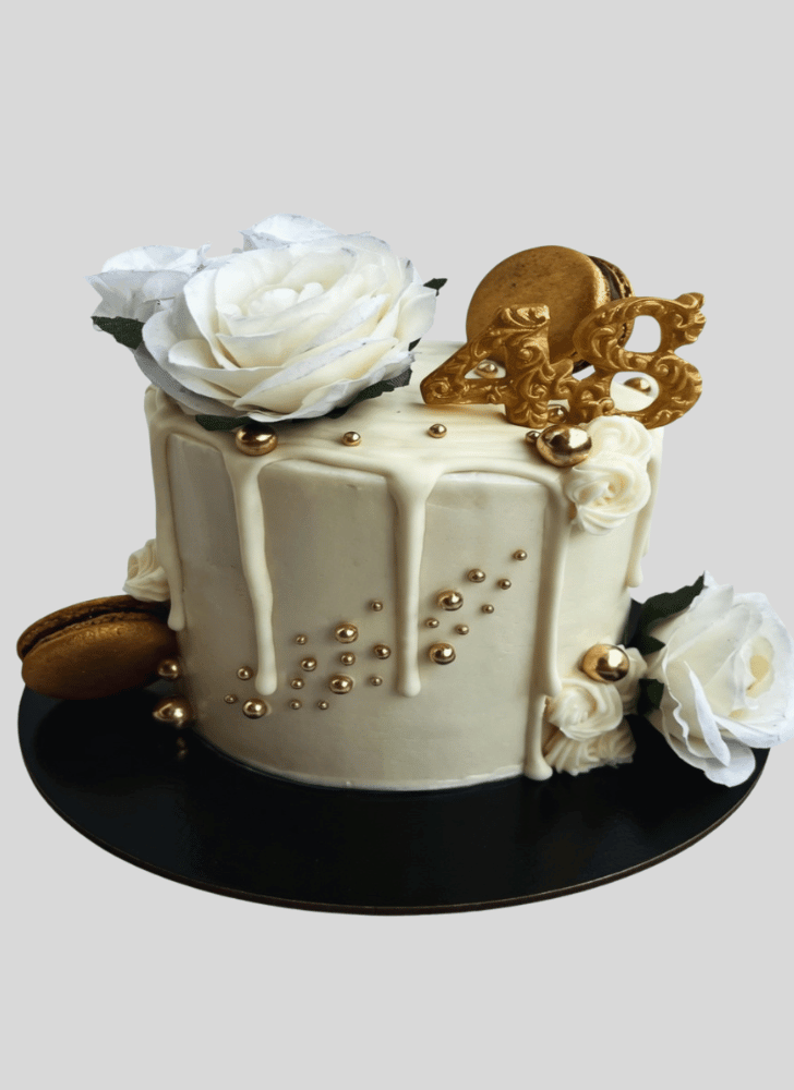 Classy White Rose Cake