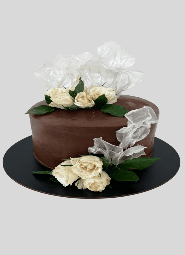 Delicate White Rose Cake