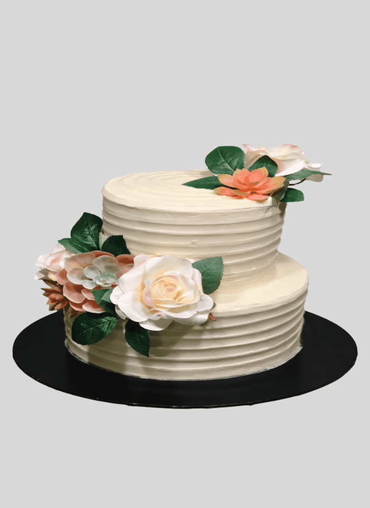 Divine White Rose Cake