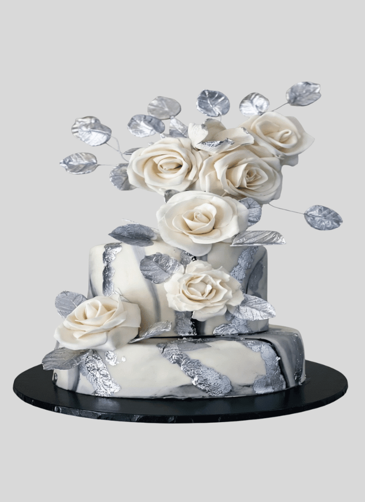 Good Looking White Rose Cake