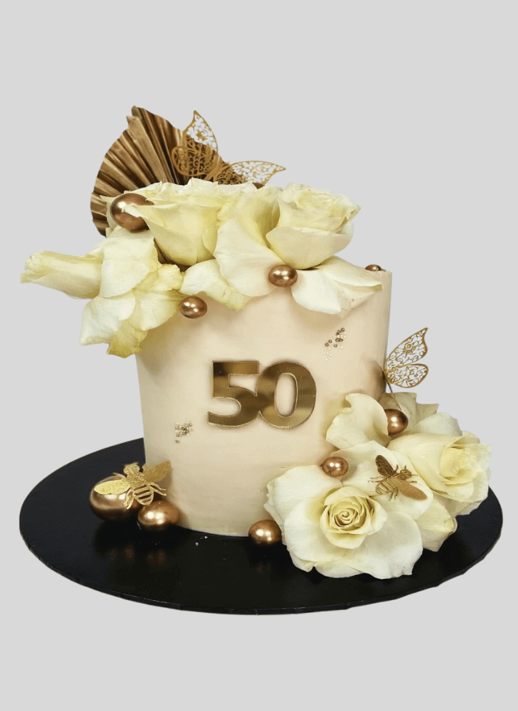 Grand White Rose Cake
