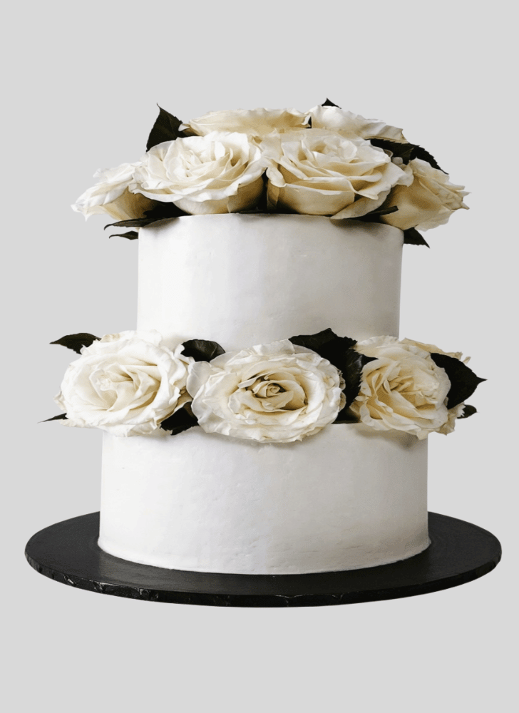 Handsome White Rose Cake