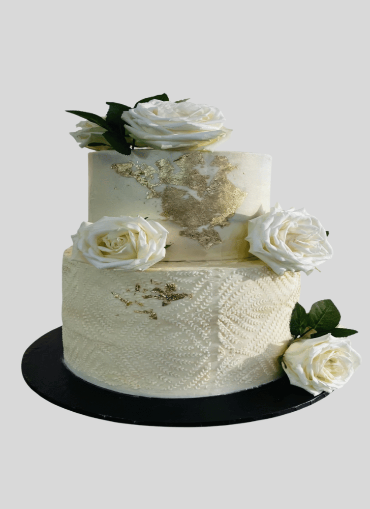 Inviting White Rose Cake