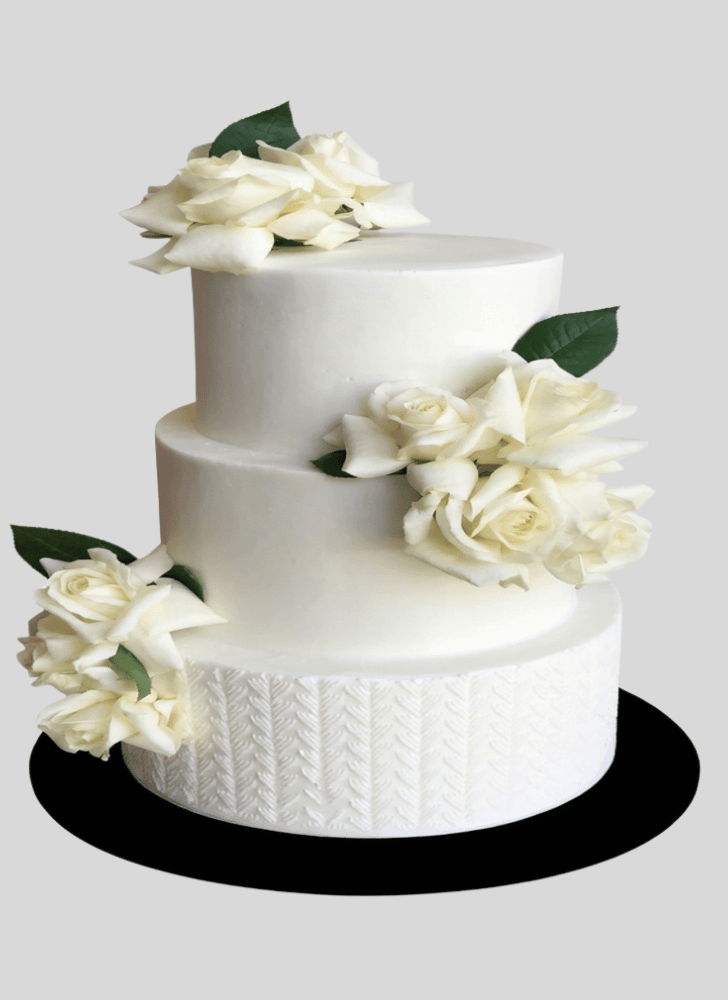 Nice White Rose Cake
