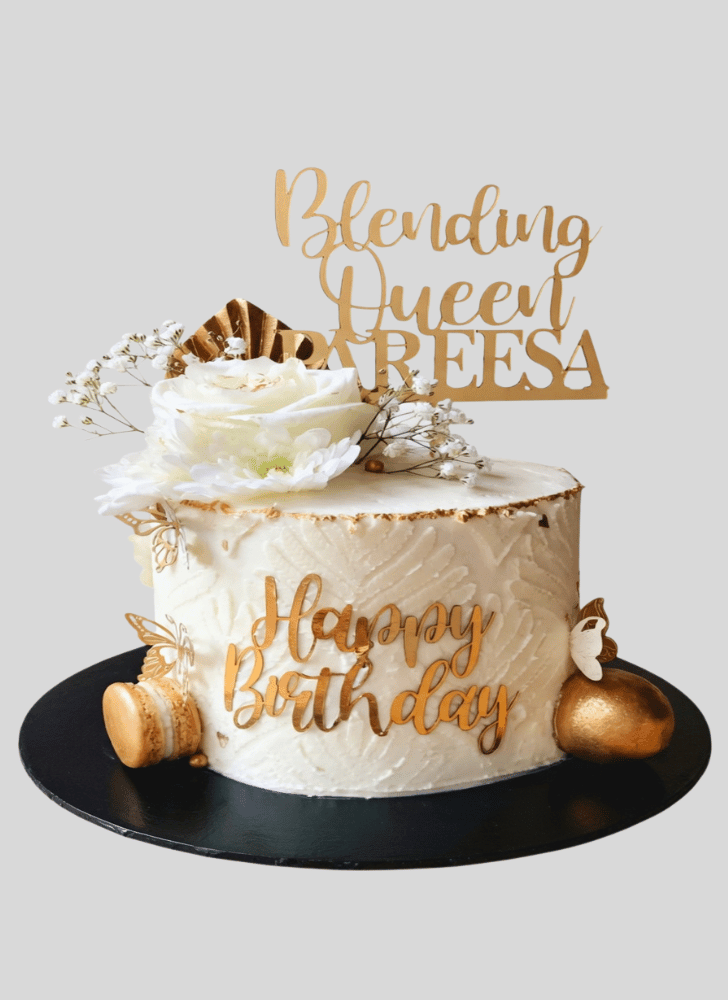 Radiant White Rose Cake