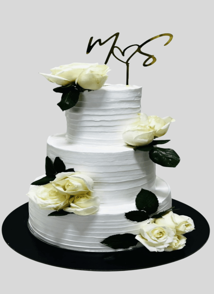 Stunning White Rose Cake
