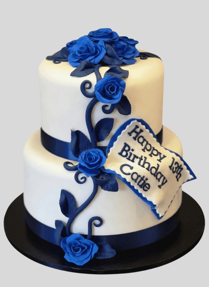 Adorable Blue Rose Cake